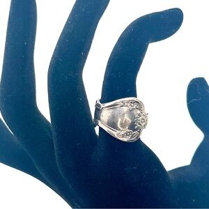 Vintage Sterling silver Plated Spoon Ring Size 6.5
